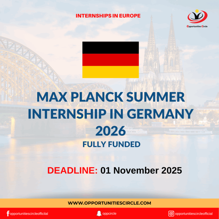 Max Planck Summer Internship in Germany 2026