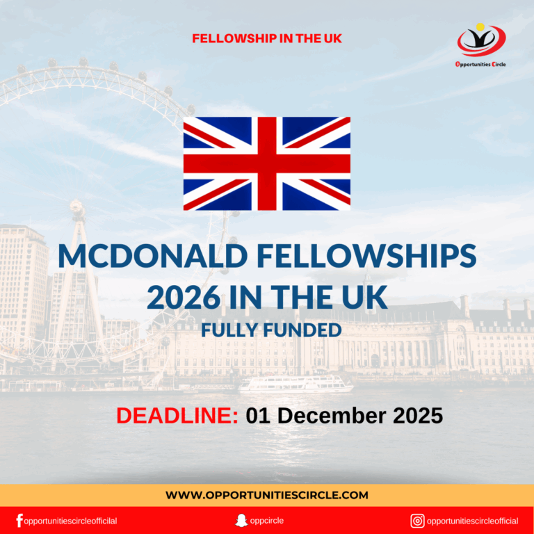 McDonald Fellowships 2026 in the uk