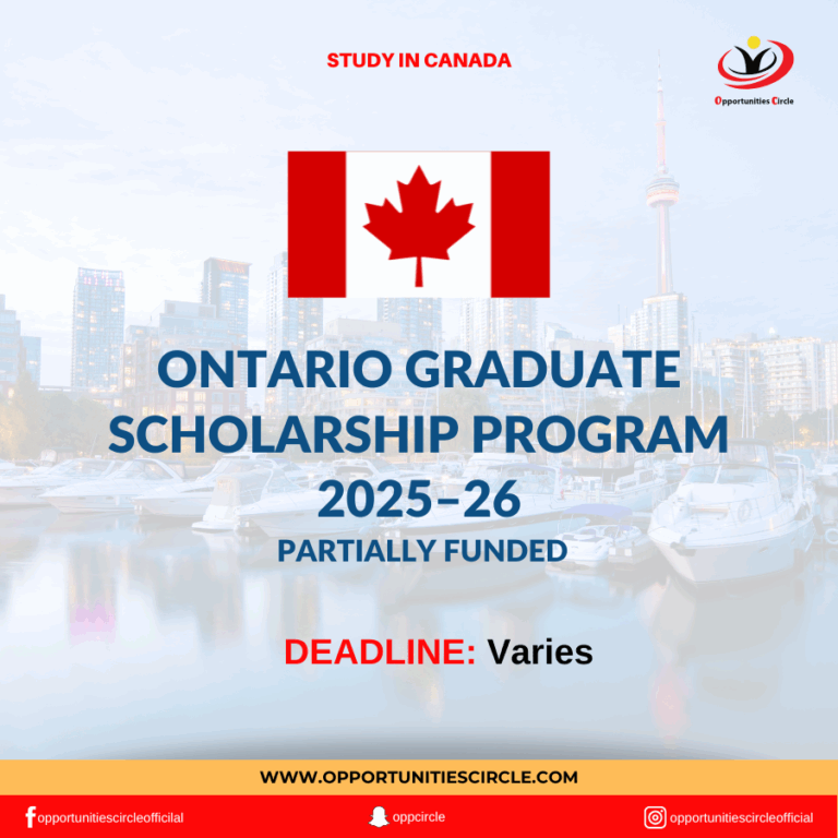 Ontario Graduate Scholarship Program 2025–26