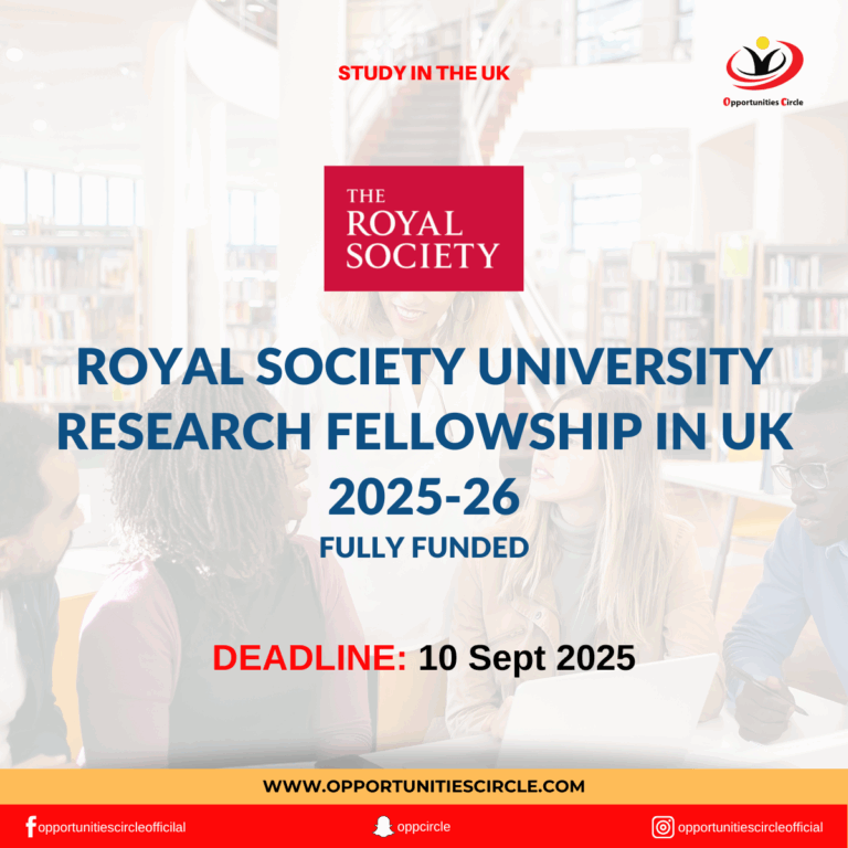 Royal Society University Research Fellowship in UK 2025-26