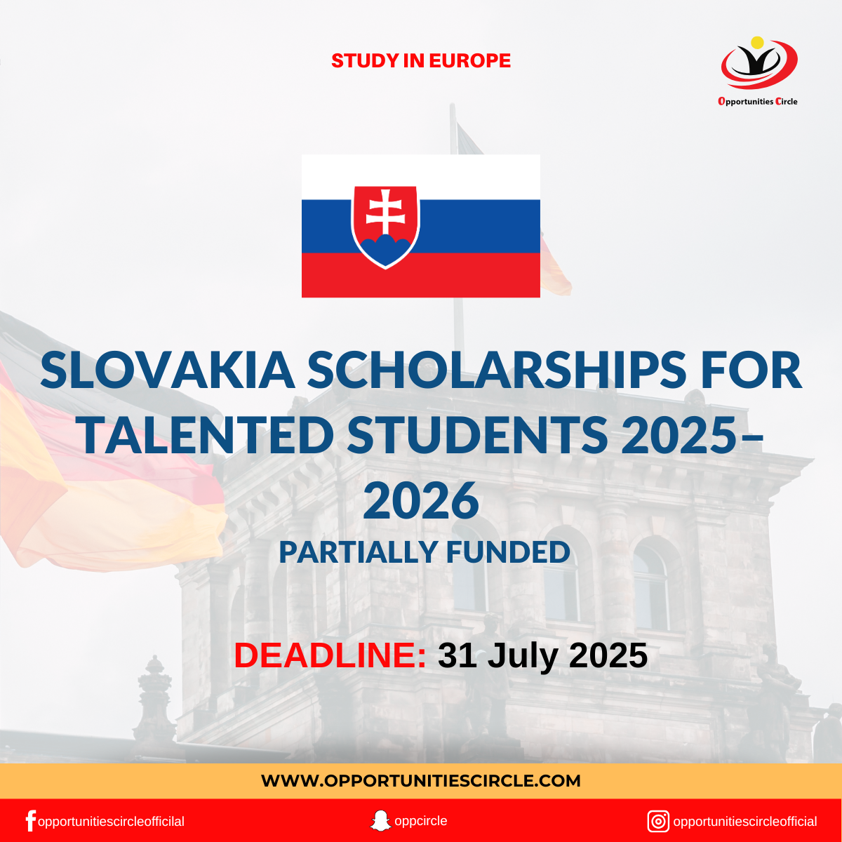 Slovakia Scholarships for Talented Students 2025–2026