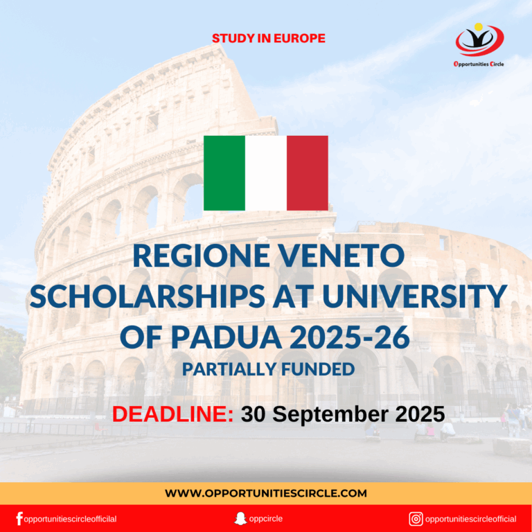 Regione Veneto Scholarships at University of Padua 2025-26