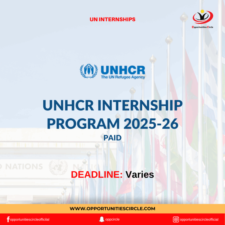 UNHCR Internship Program 2025-26