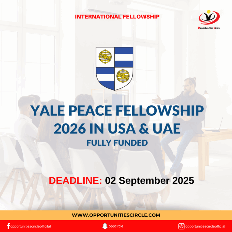 Yale Peace Fellowship 2026 in usa & uae