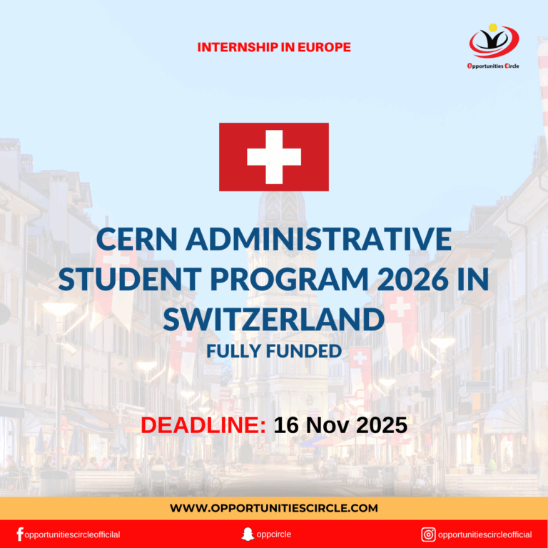 CERN Administrative Student Program 2026 in Switzerland