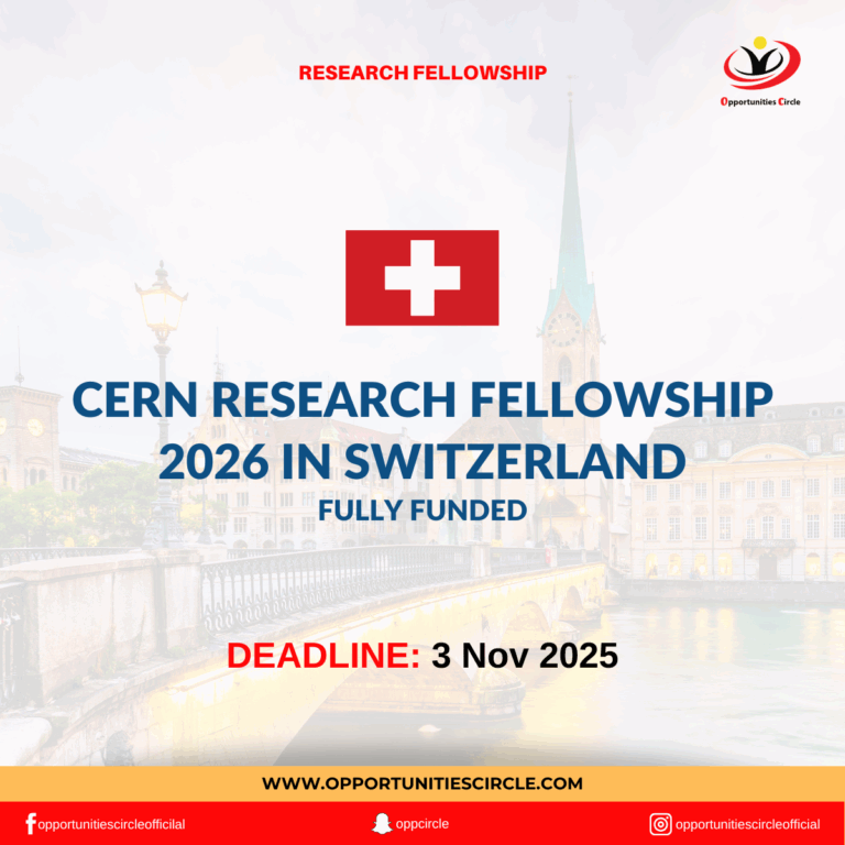 CERN Research Fellowship 2026 in Switzerland