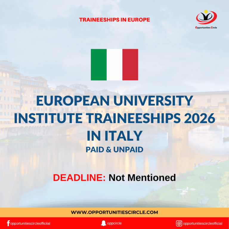 European University Institute Traineeships 2026 in Italy