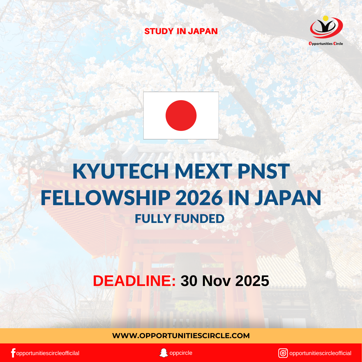 Kyutech MEXT PNST Fellowship 2026 in Japan | Fully Funded - Opportunities Circle