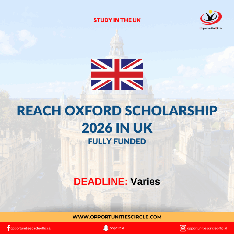 Reach Oxford Scholarship 2026 in UK