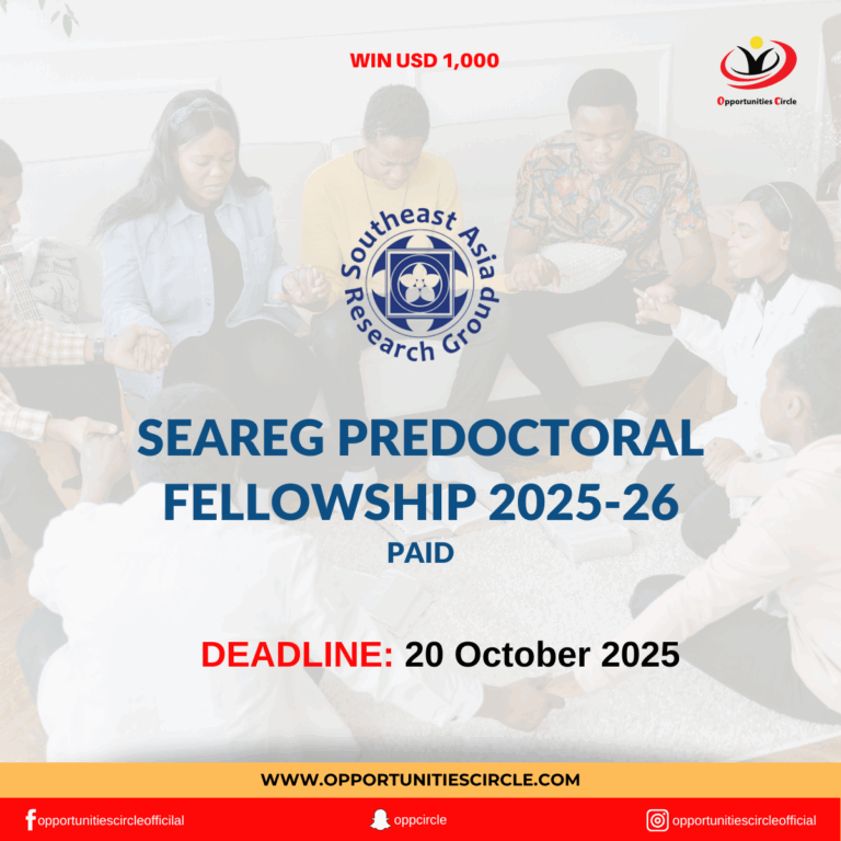 SEAREG Predoctoral Fellowship 2025-26 | Win USD 1,000 - Opportunities Circle