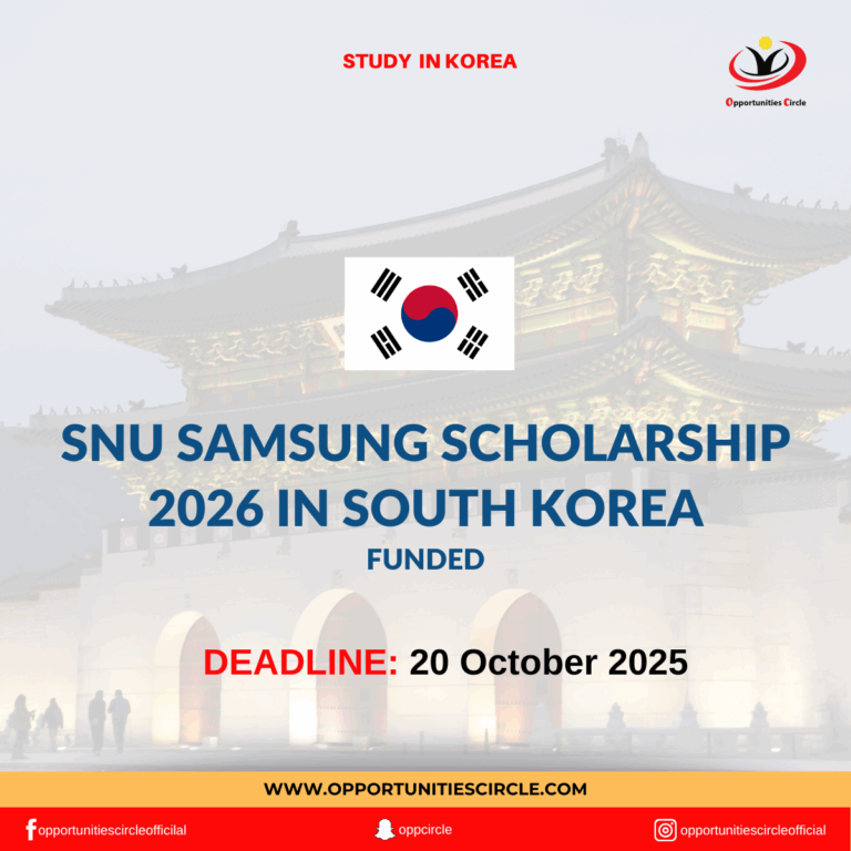 SNU Samsung Scholarship 2026 in South Korea