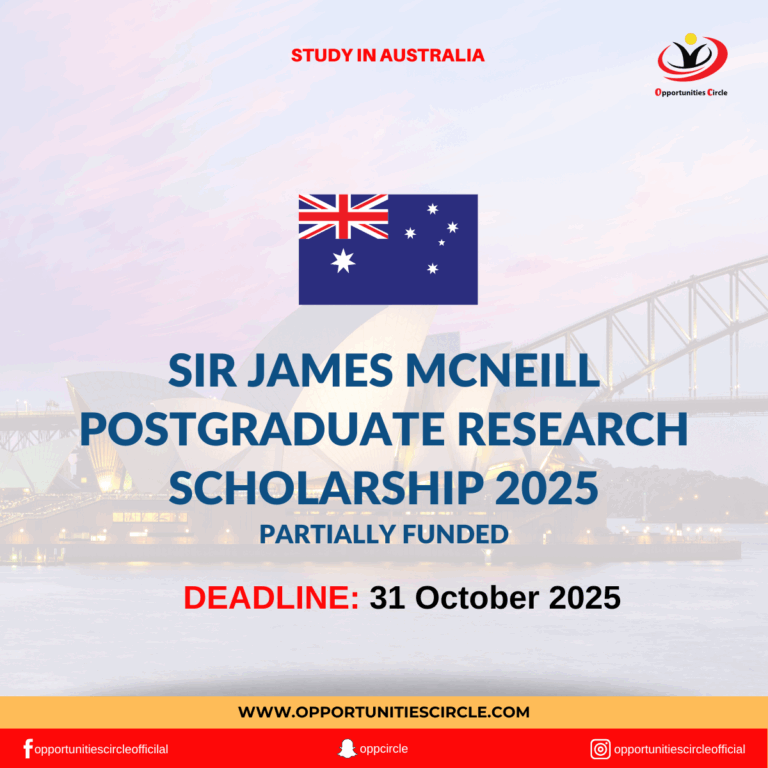 Sir James McNeill Postgraduate Research Scholarship 2025