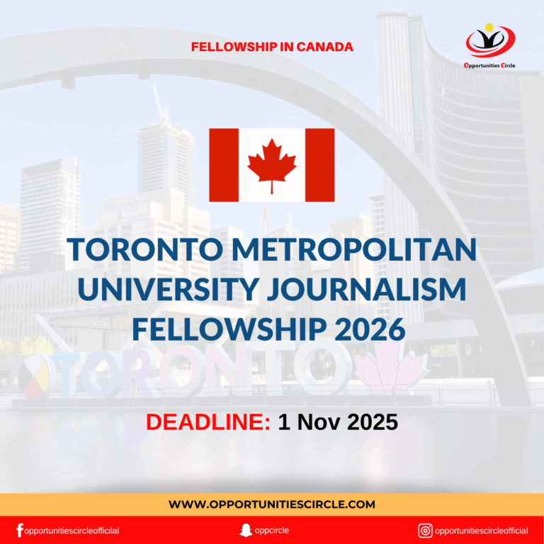 Toronto Metropolitan University Journalism Fellowship 2026 - Opportunities Circle
