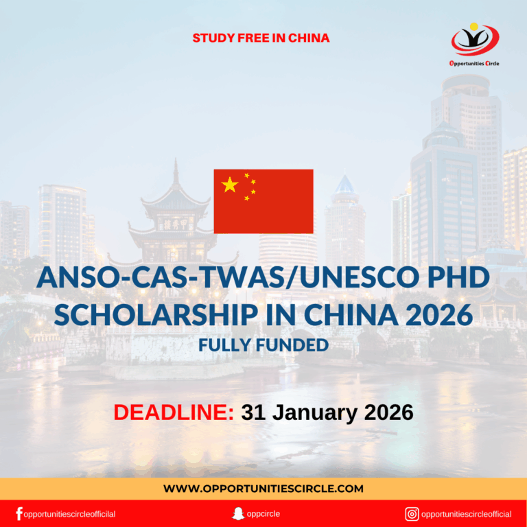 ANSO-CAS-TWAS/UNESCO PhD Scholarship in China 2026