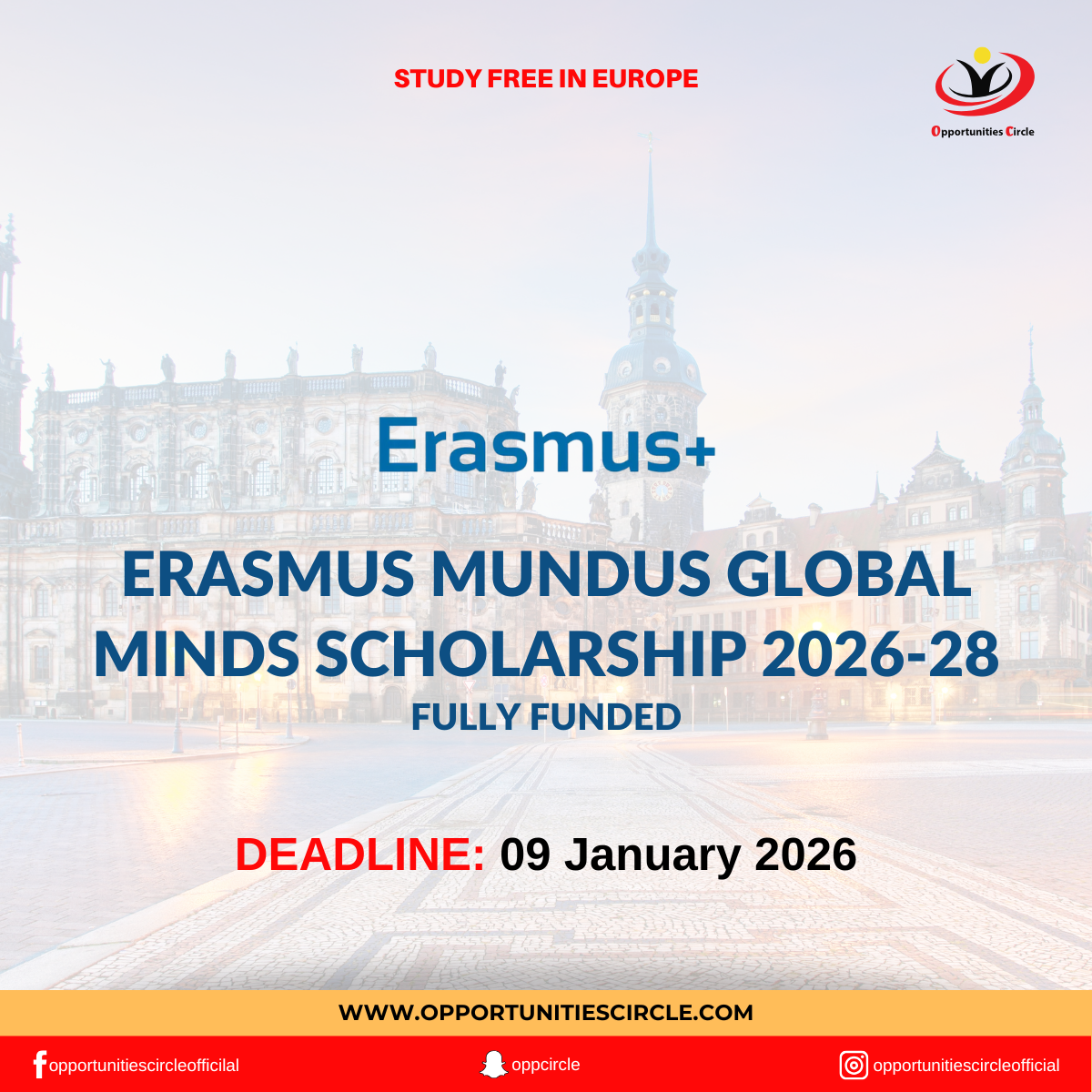Erasmus Mundus Global MINDS Scholarship 2026-28 | Fully Funded - Opportunities Circle