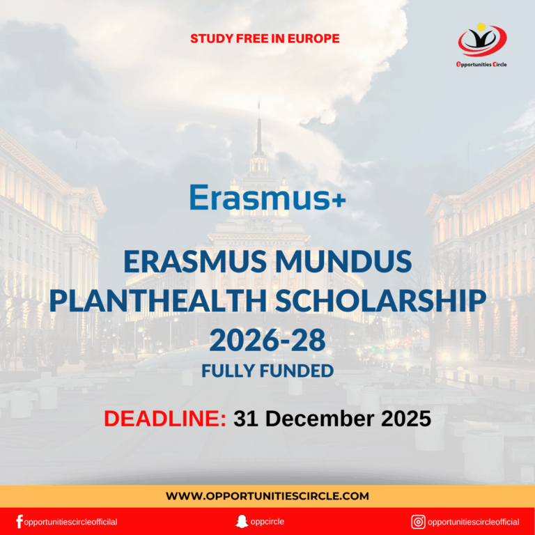 Erasmus Mundus PlantHealth Scholarship 2026-28