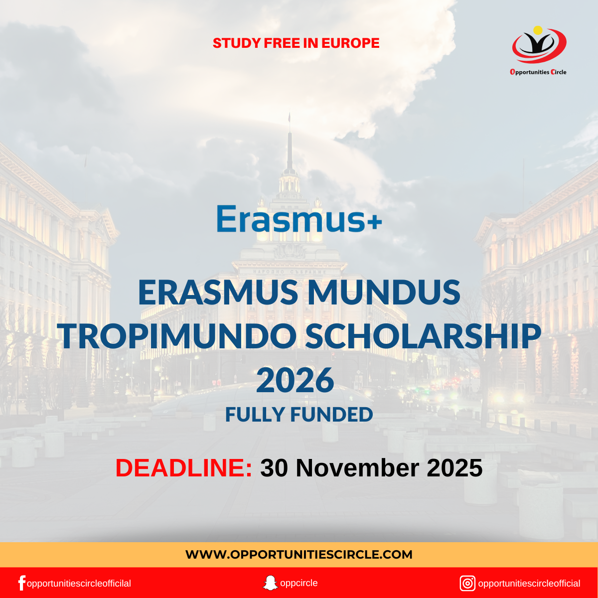 Erasmus Mundus TROPIMUNDO Scholarship 2026 | Fully Funded - Opportunities  Circle