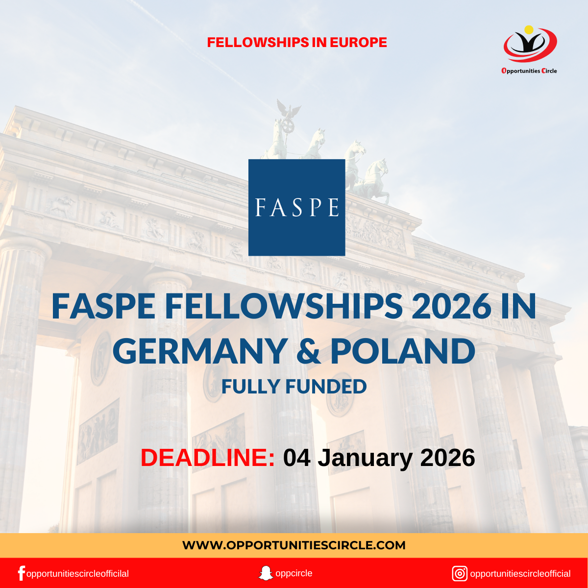 FASPE Fellowships 2026 in Germany & Poland | Fully Funded - Opportunities Circle