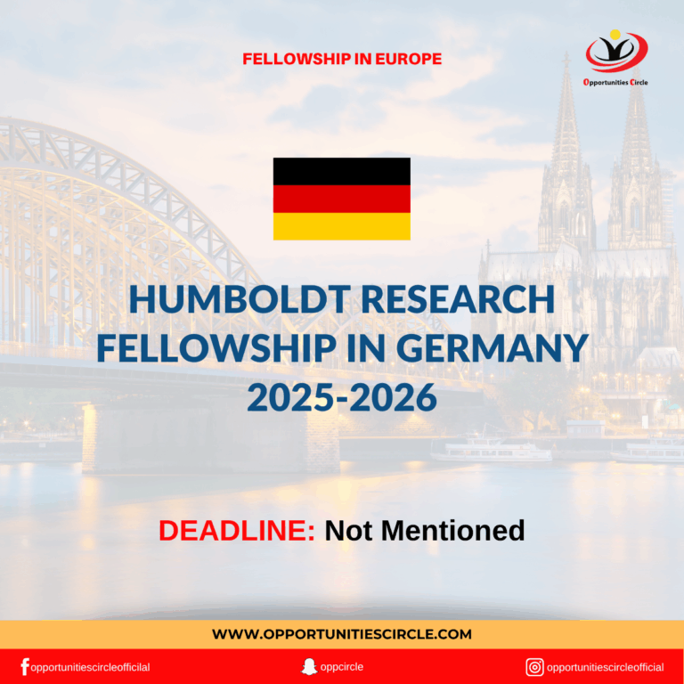 Humboldt Research Fellowship in Germany 2025-2026