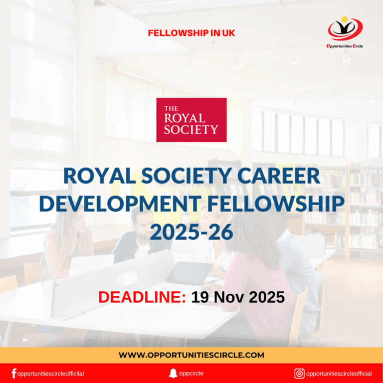 Royal Society Career Development Fellowship 2025-26
