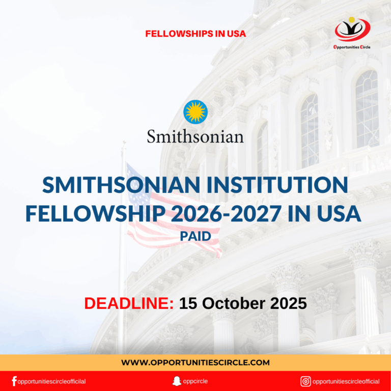 Smithsonian Institution Fellowship 2026-2027 in USA