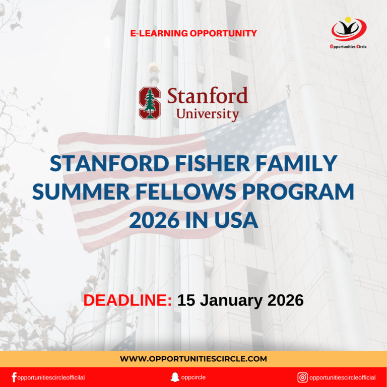 Stanford Fisher Family Summer Fellows Program 2026 in USA