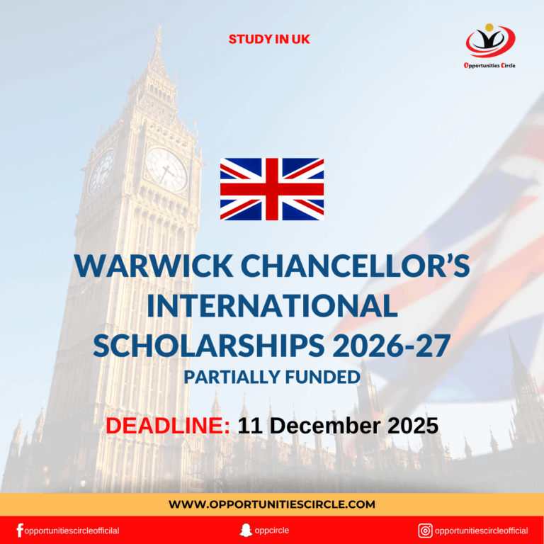 Warwick Chancellor’s International Scholarships 2026-27