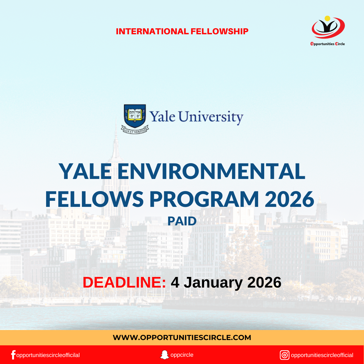 Yale Environmental Fellows Program 2026