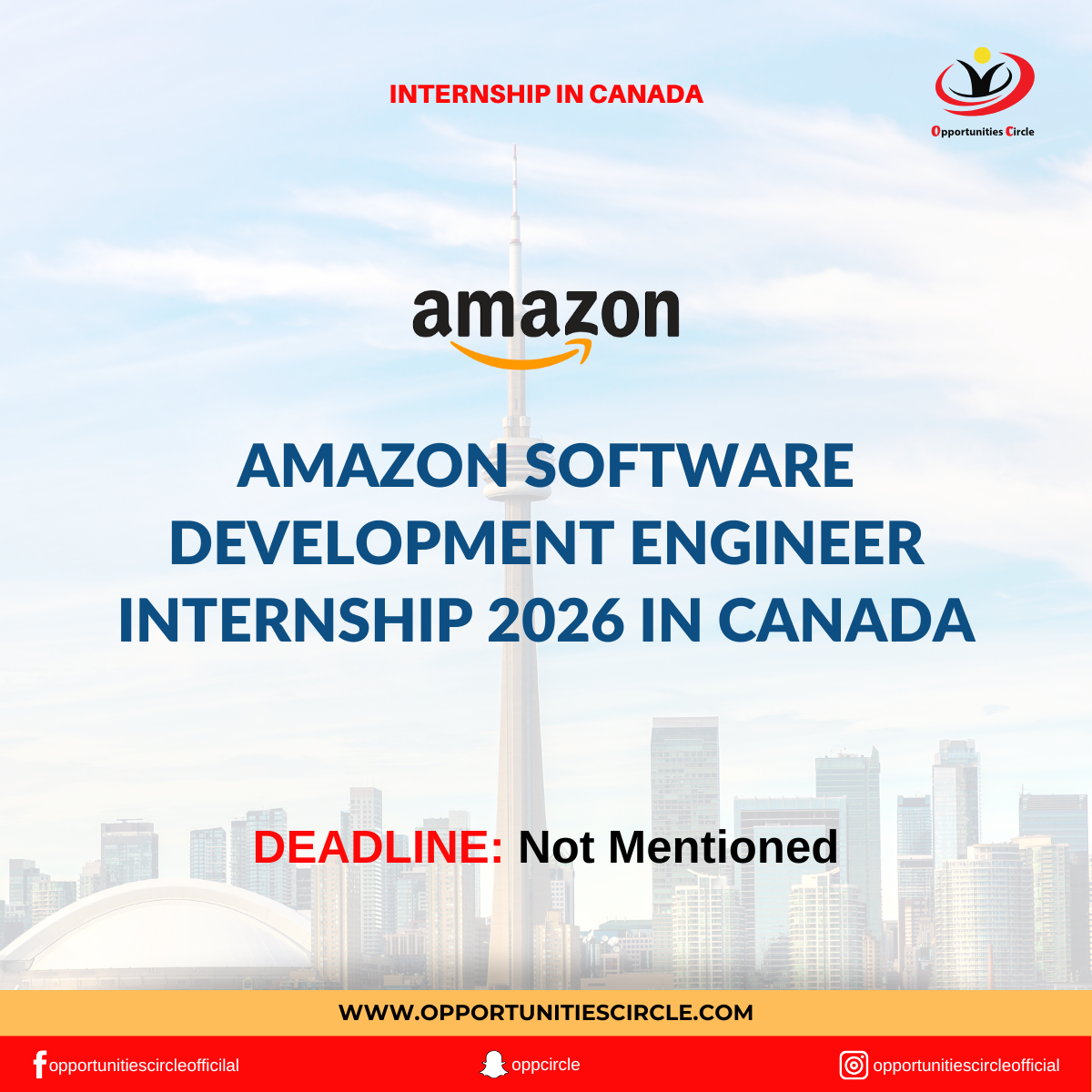 Amazon Software Development Engineer Internship 2026 in Canada - Opportunities Circle
