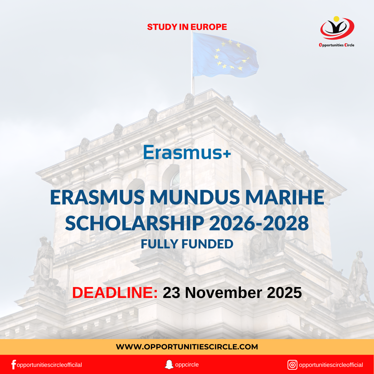 Erasmus Mundus MARIHE Scholarship 2026-2028 | Fully Funded - Opportunities  Circle