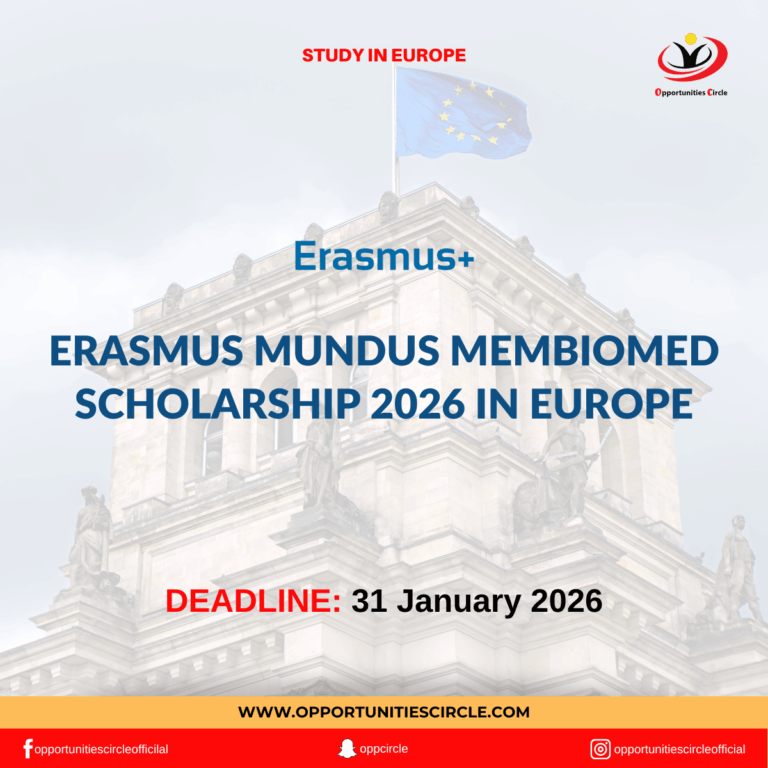 Erasmus Mundus Membiomed Scholarship 2026 in Europe