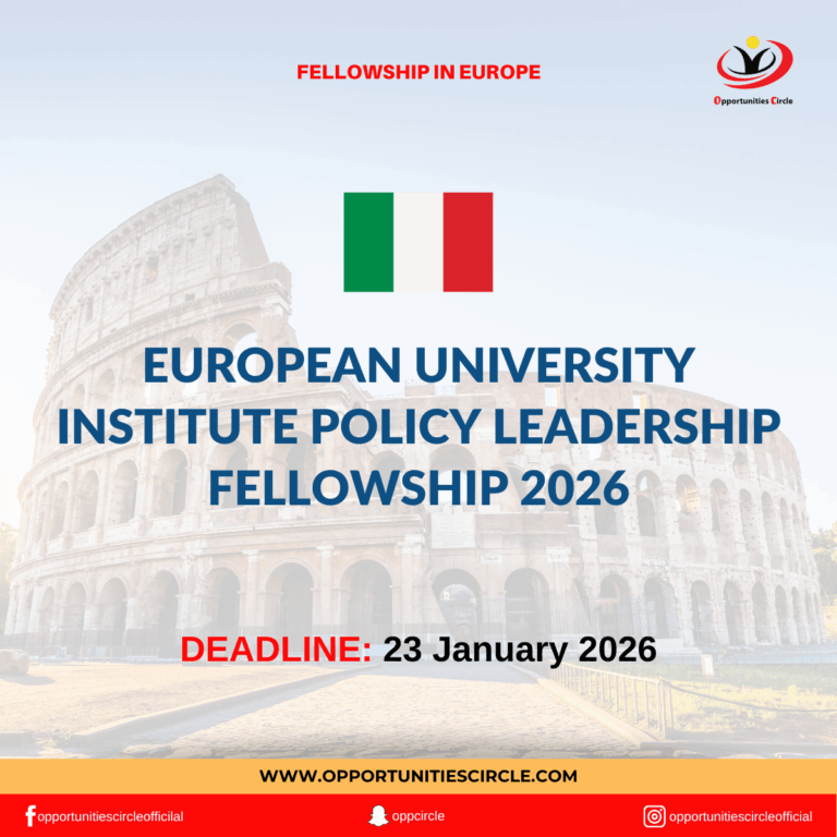 European University Institute Policy Leadership Fellowship 2026