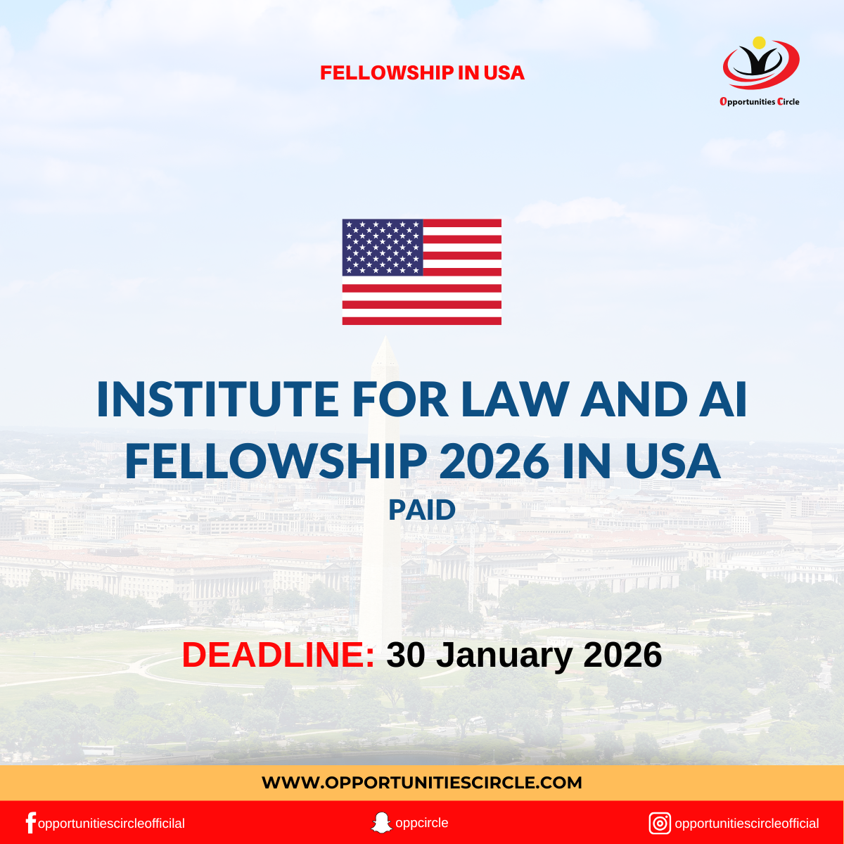 Institute for Law and AI Fellowship 2026 in USA | Paid Fellowship -  Opportunities Circle