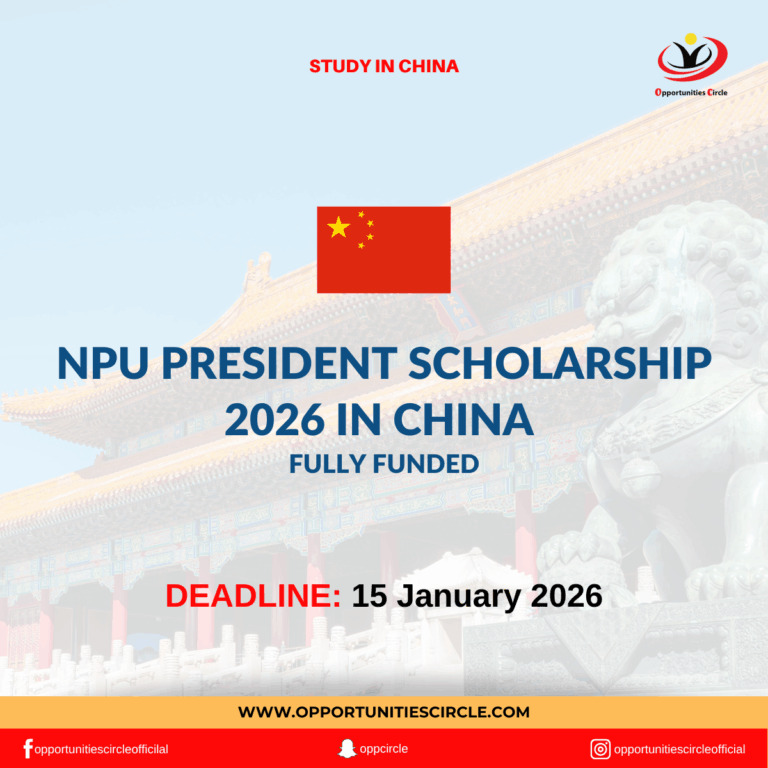 NPU President Scholarship 2026 in China