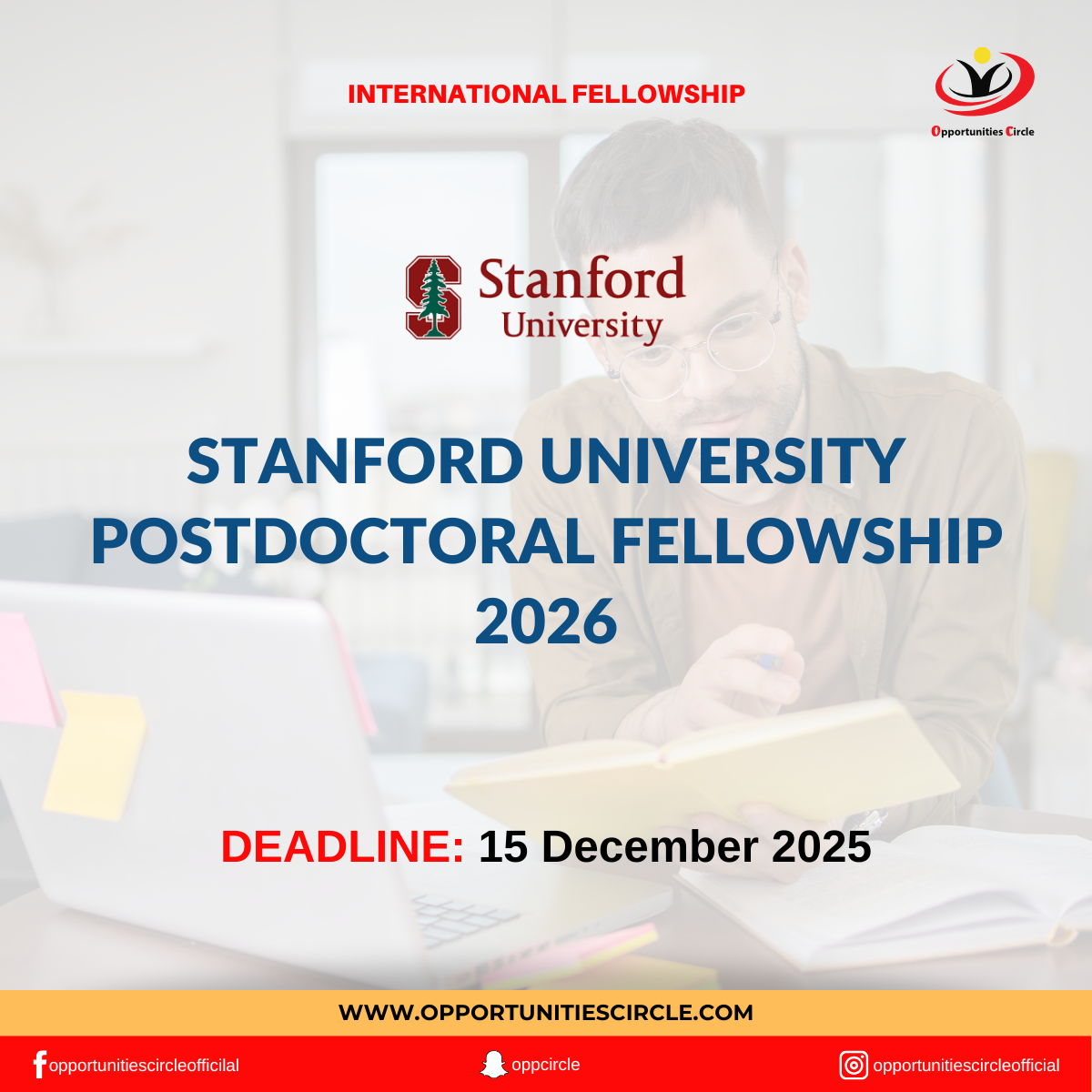 Stanford University Postdoctoral Fellowship 2026 - Opportunities Circle