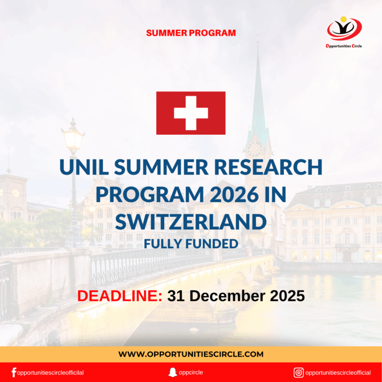 UNIL Summer Research Program 2026 in Switzerland