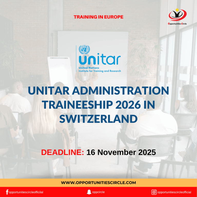 UNITAR Administration Traineeship 2026 in Switzerland