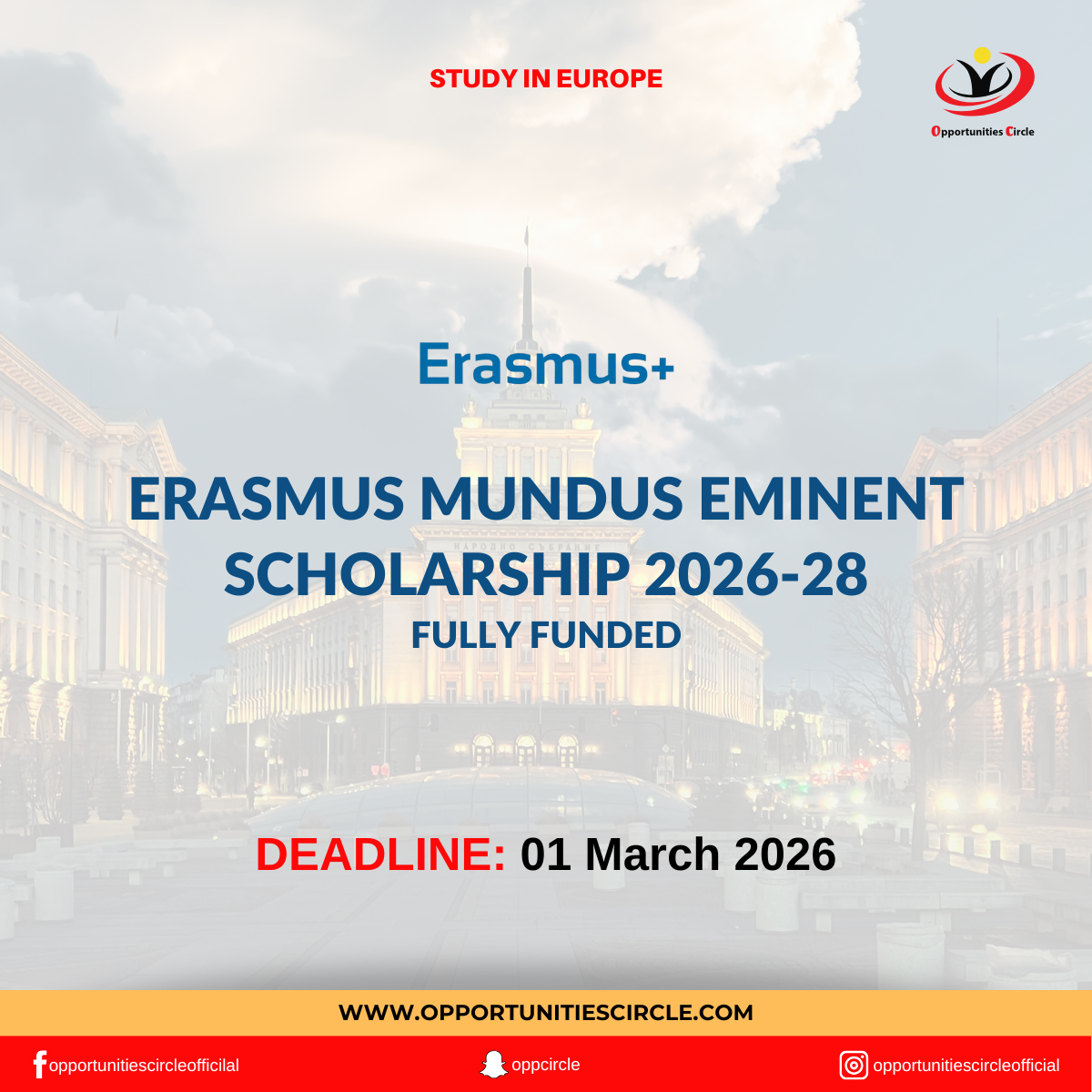 Erasmus Mundus EMINENT Scholarship 2026-28 | Fully Funded - Opportunities  Circle