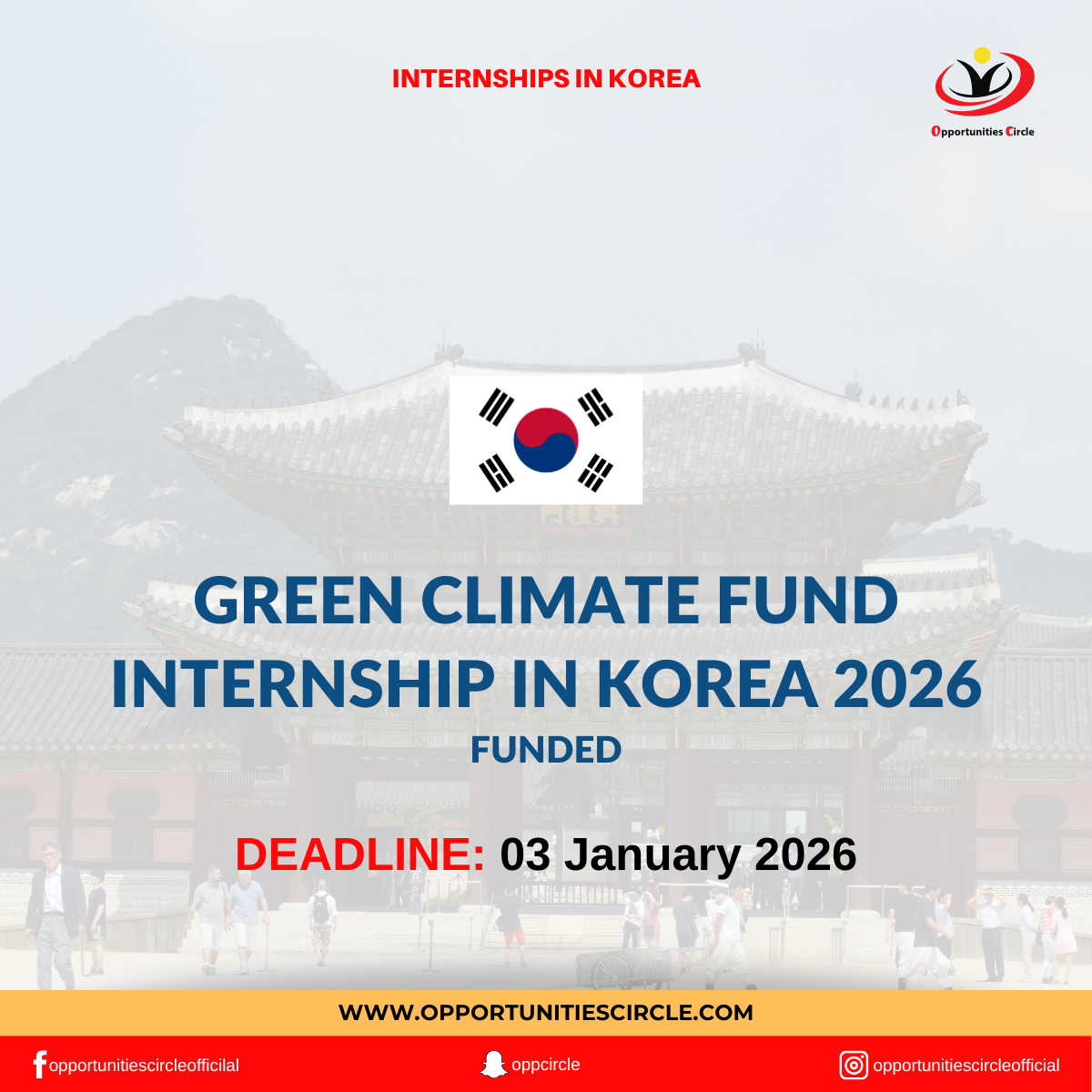 Green Climate Fund Internship in Korea 2026 - Opportunities Circle