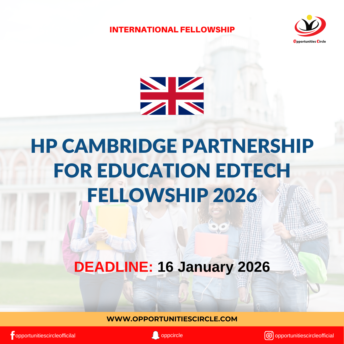 HP Cambridge Partnership for Education EdTech Fellowship 2026 - Opportunities Circle