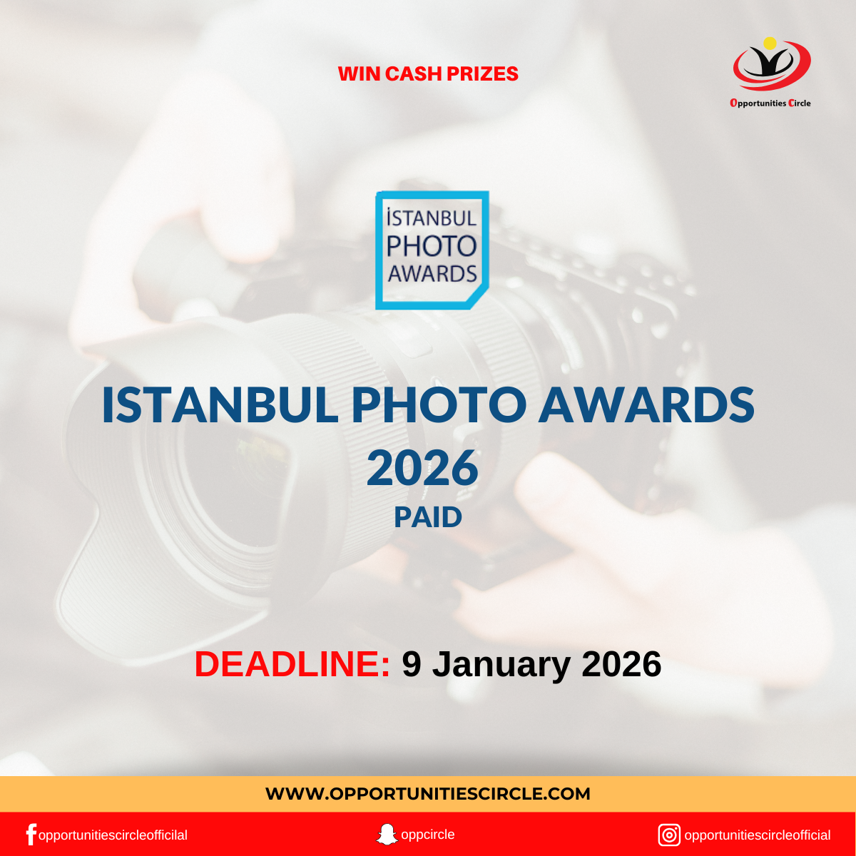 Istanbul Photo Awards 2026 | Win Cash Prizes - Opportunities Circle