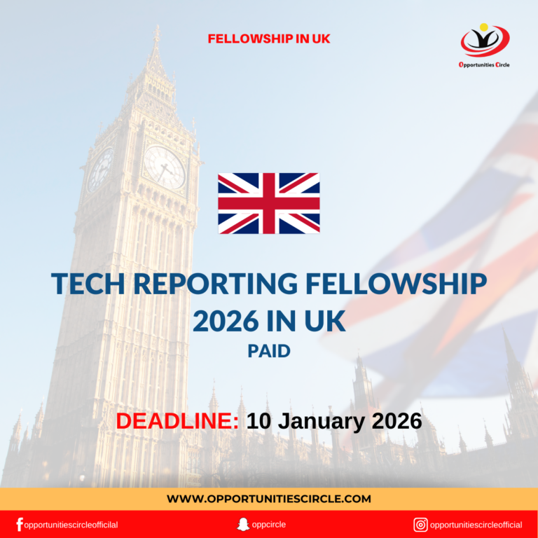 Tech Reporting Fellowship 2026 in UK