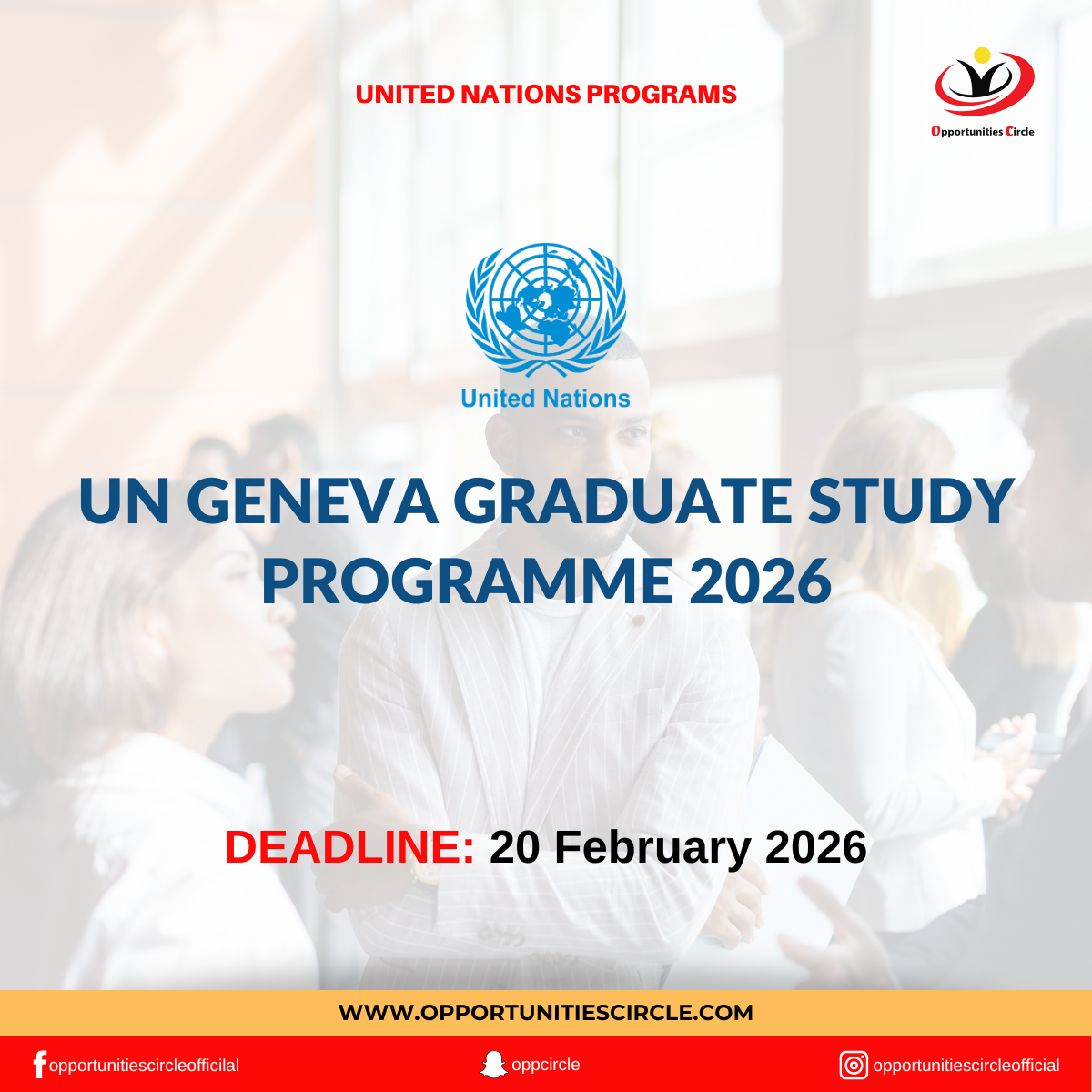 UN Geneva Graduate Study Programme 2026 - Opportunities Circle