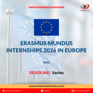 Erasmus Mundus Internships 2026 in Europe