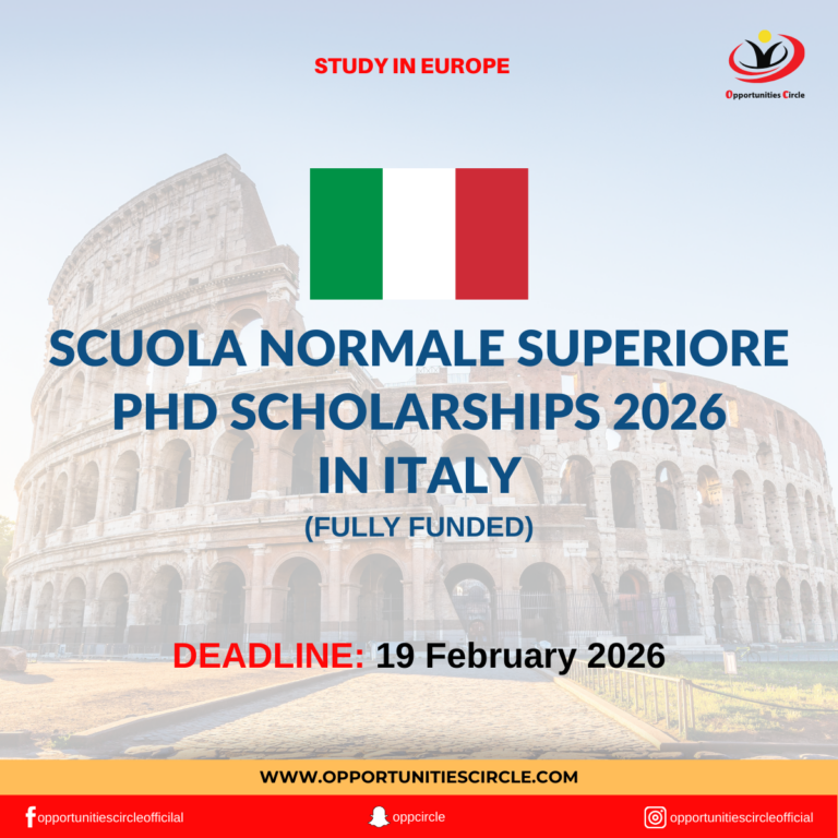 Scuola Normale Superiore PhD Scholarships 2026 in Italy