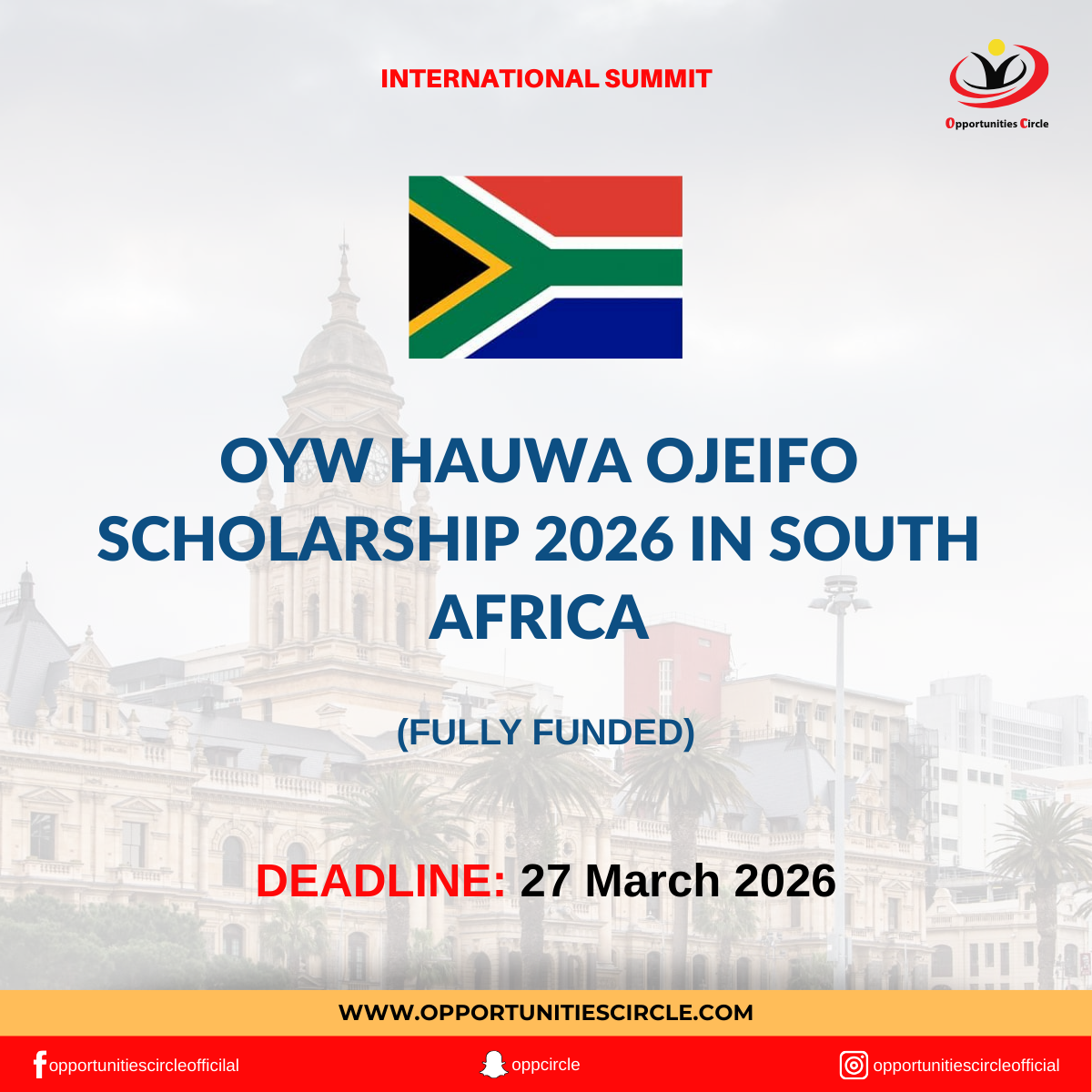 OYW Hauwa Ojeifo Scholarship 2026 in South Africa | Fully Funded ...