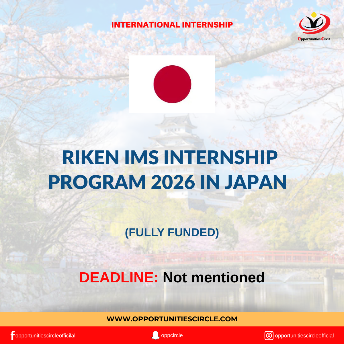 RIKEN IMS Internship Program 2026 in Japan - Opportunities Circle