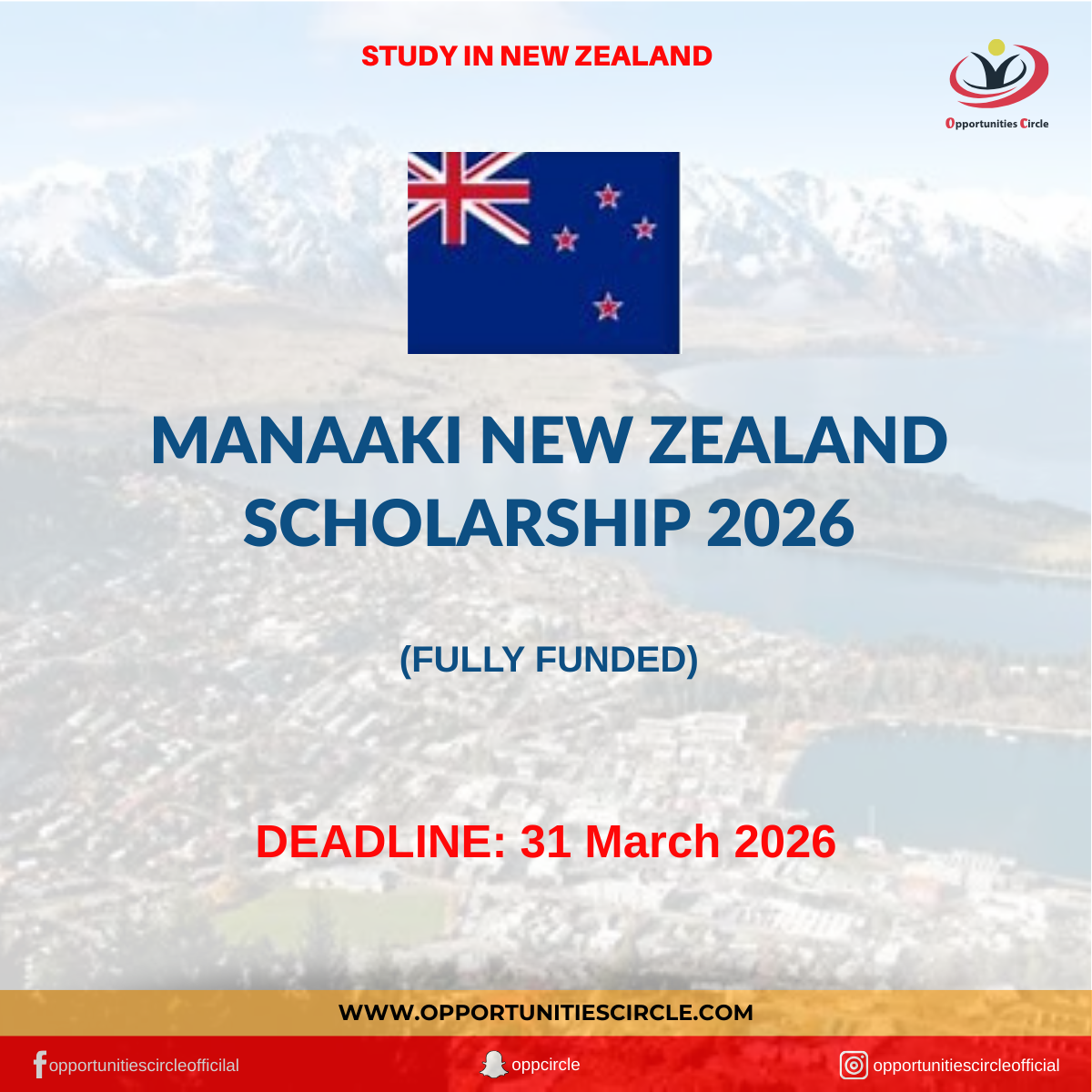 Manaaki New Zealand Scholarship 2026 | Fully Funded - Opportunities Circle