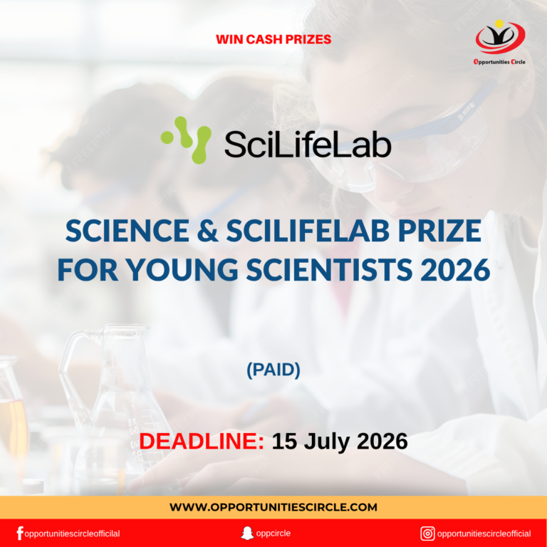 Science & SciLifeLab Prize for Young Scientists 2026