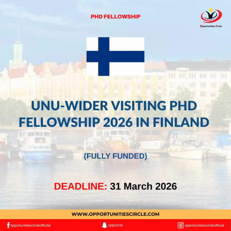 UNU-WIDER Visiting PhD Fellowship 2026 in Finland